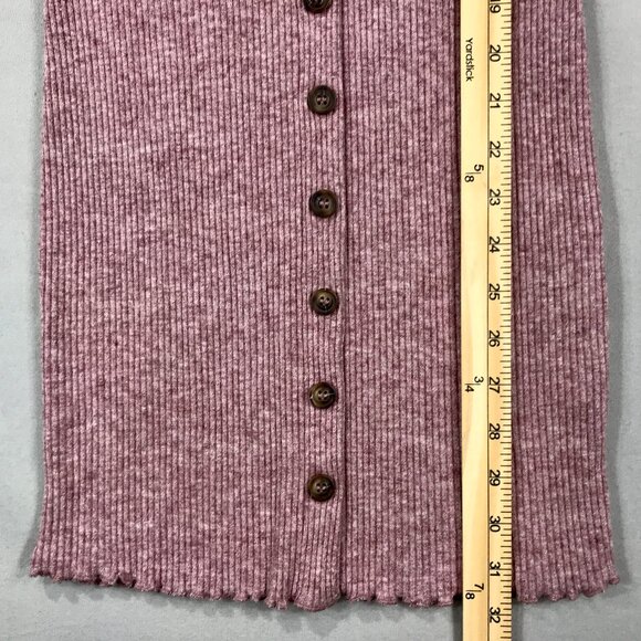 Forever 21 Juniors/Women's Sweater Dress Size Medium Pink Ribbed Bodycon V-Neck - Picture 8 of 9
